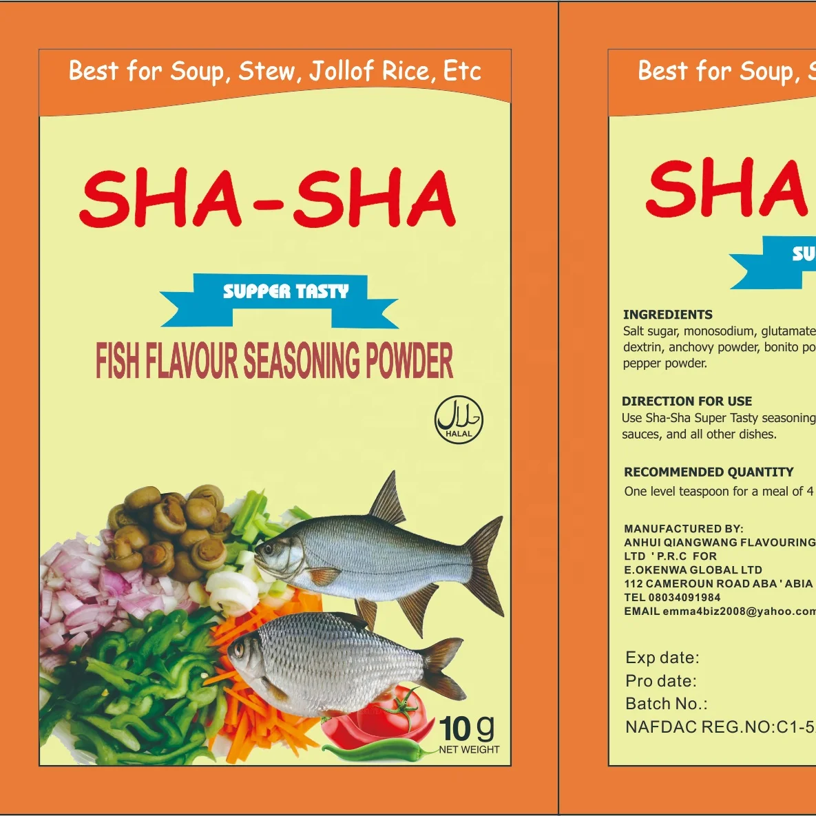 10g Jollof rice fried rice seasoning powder bouillon powder stock powder instant soup for cooking
