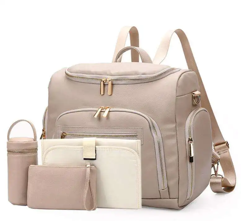 Customized Maternity Baby changing pad nappy bag leather diaper backpack mochila maternidade menina
