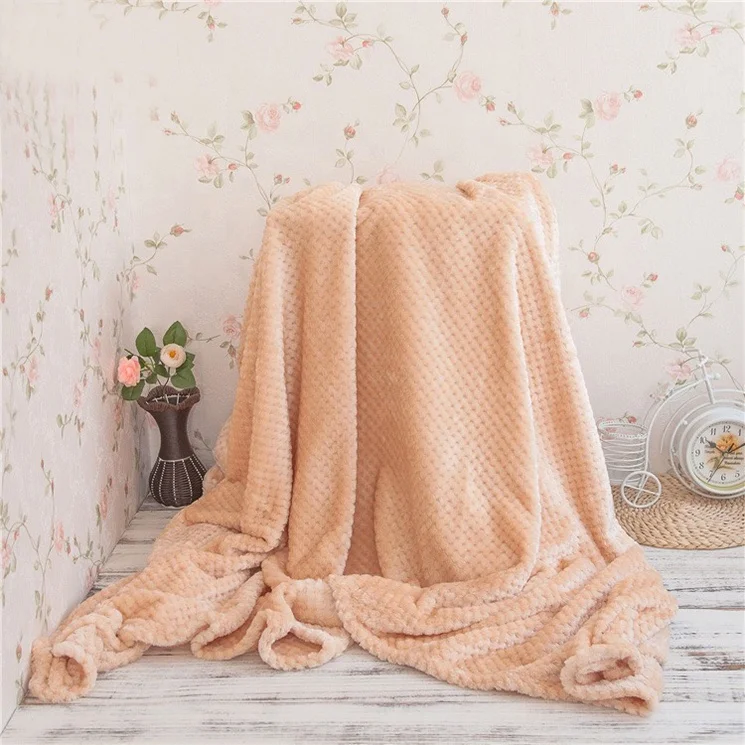 Wholesale Accept Customized Korean Polyester Flannel Blankets Soft Wholesale Price