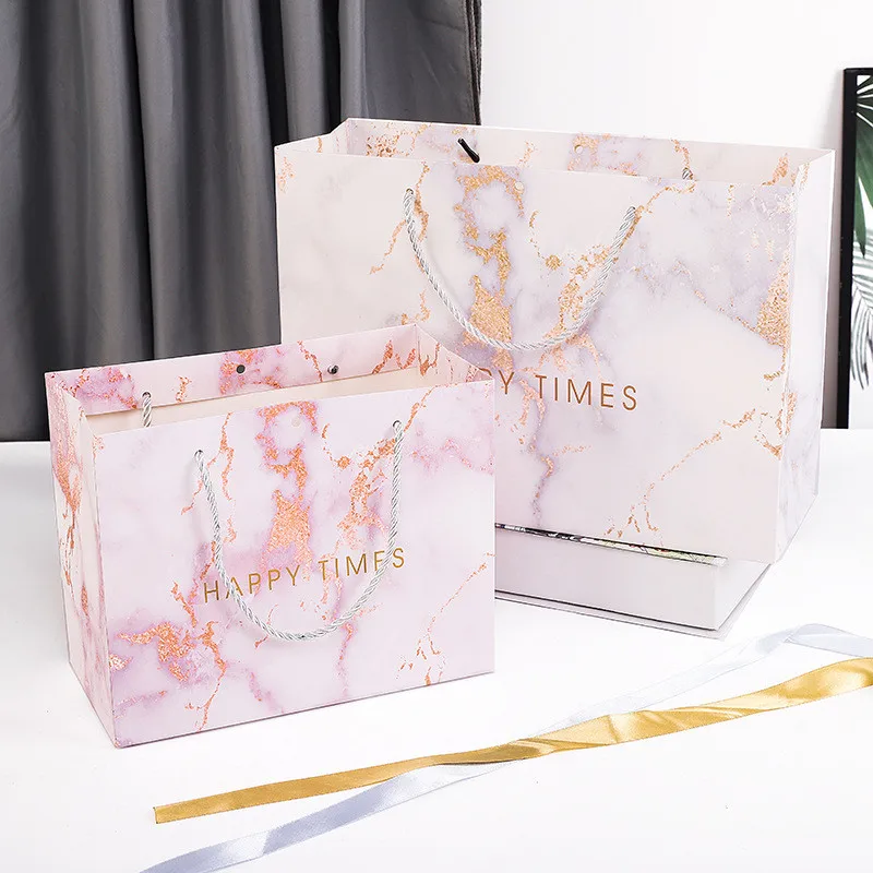 Cheap wholesale marble paper bags manufacturer custom logo thank you party gift pack retail boutique packaging