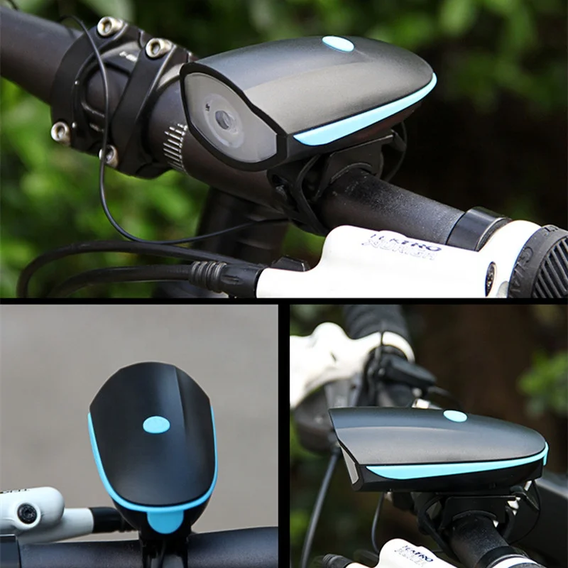 Waterproof 2 in 1 Bicycle Accessories Lamp Road Cycling Rechargeable Bike LED Light with Bell Horn