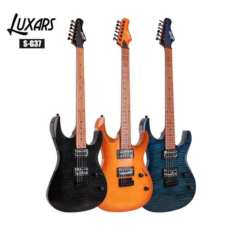 For Wholesale Flamed Maple Veneer HH pickup SG Style Electric Guitar With roasted Maple Neck S-G37