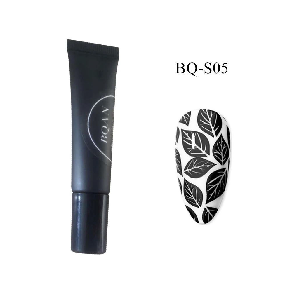 Nail Polish Nail Black Color Art Stamping Gel Print For Manicure Nails 15ml  UV Stamping Gel