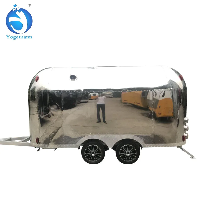 Outdoor Street Stainless Steel Mobile Food Trailer Food Cart Trucks
