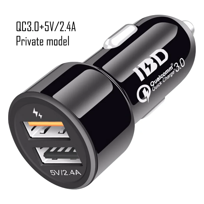  QC3.0 автомобильное зарядное устройство с двумя USB-портами для мобильного телефона хорошее