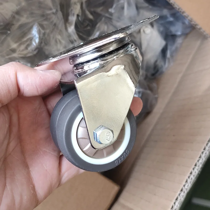 Guangzhou WBD brown twin wheels furniture swivel stem casters 1.5 inch with ball bearing