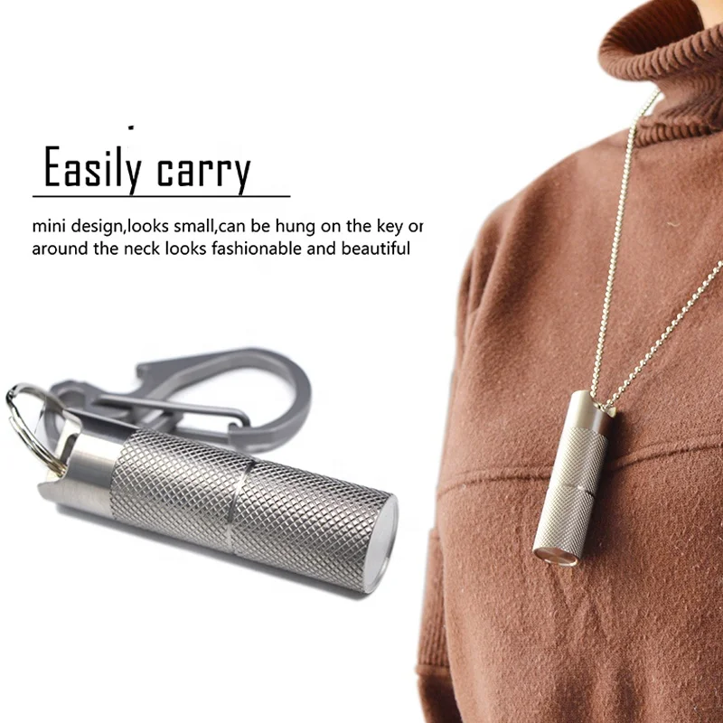 Titanium Waterproof Keychain Pill Holder Container Portable Mini Size Pill Box Case for Outdoor Travel Camping