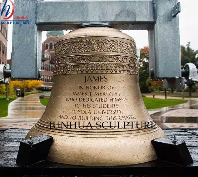 Outdoor decorative metal hanging large antique bronze church bell for sale brass church bell sculpture