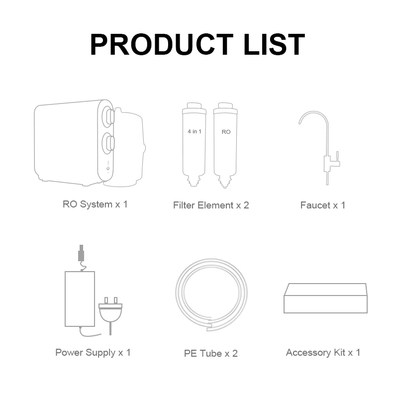 Nobana 100GPD Plastic Cover Mold Carbon And Sediment Filter In RO Water Purifier