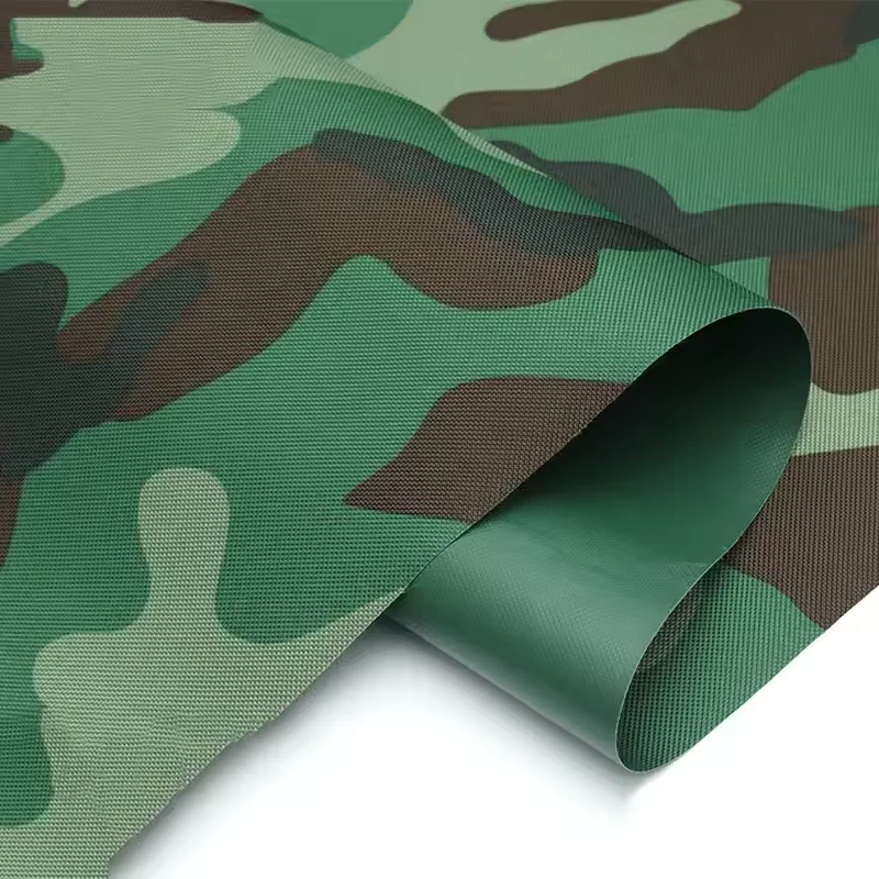 polyester waterproof PVC coated 600D camouflage printing oxford fabric