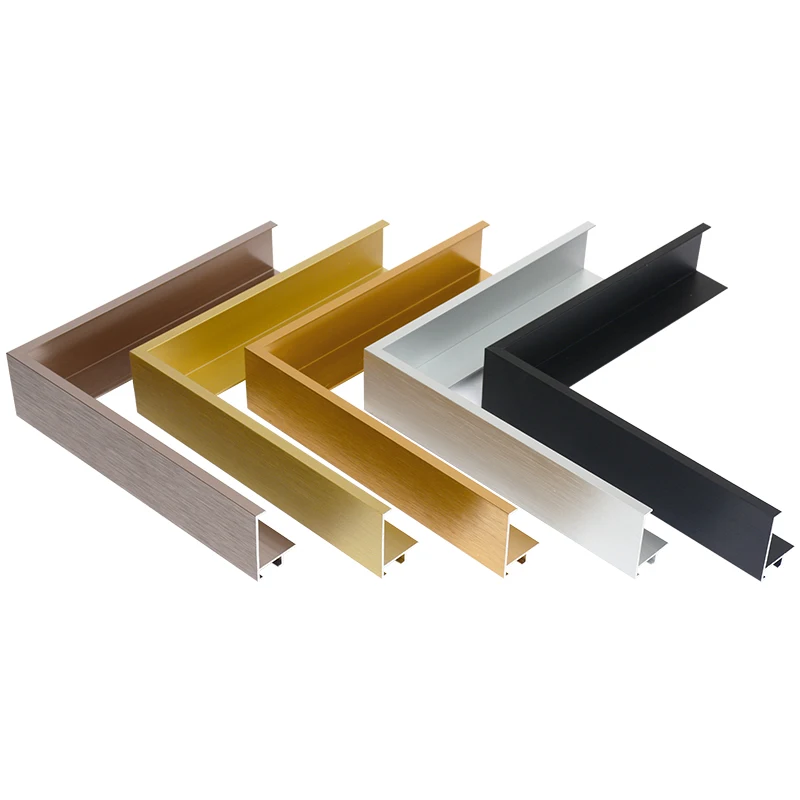 Manufacturer Color Anodizing Aluminium Extrusion Profile Set Brushed Aluminum DIY Metal Canvas Picture Frame Wall Photo Frames