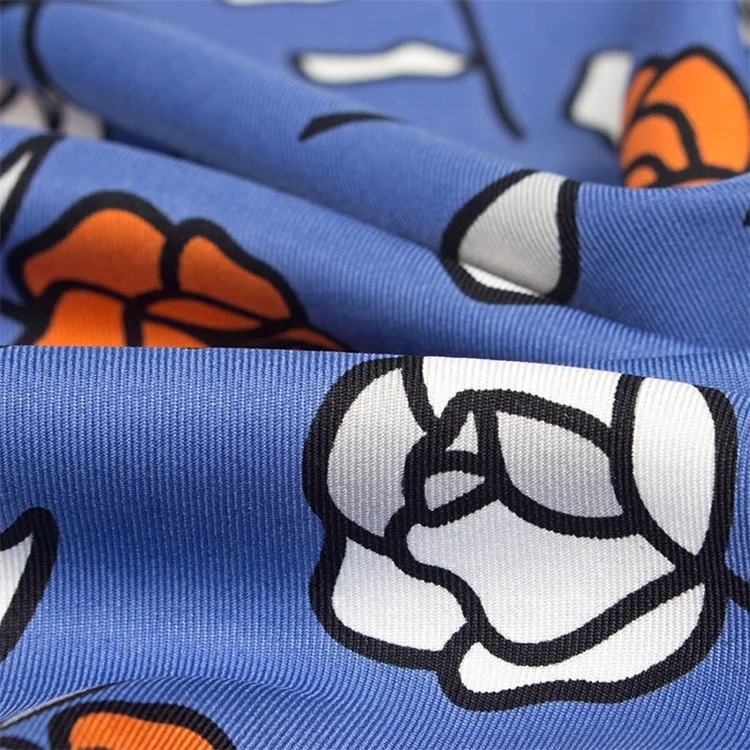 
High Quality 100% Natural Silk Screen Printed Scarves Graceful Ladies Party Screen Printed Silk Scarf 