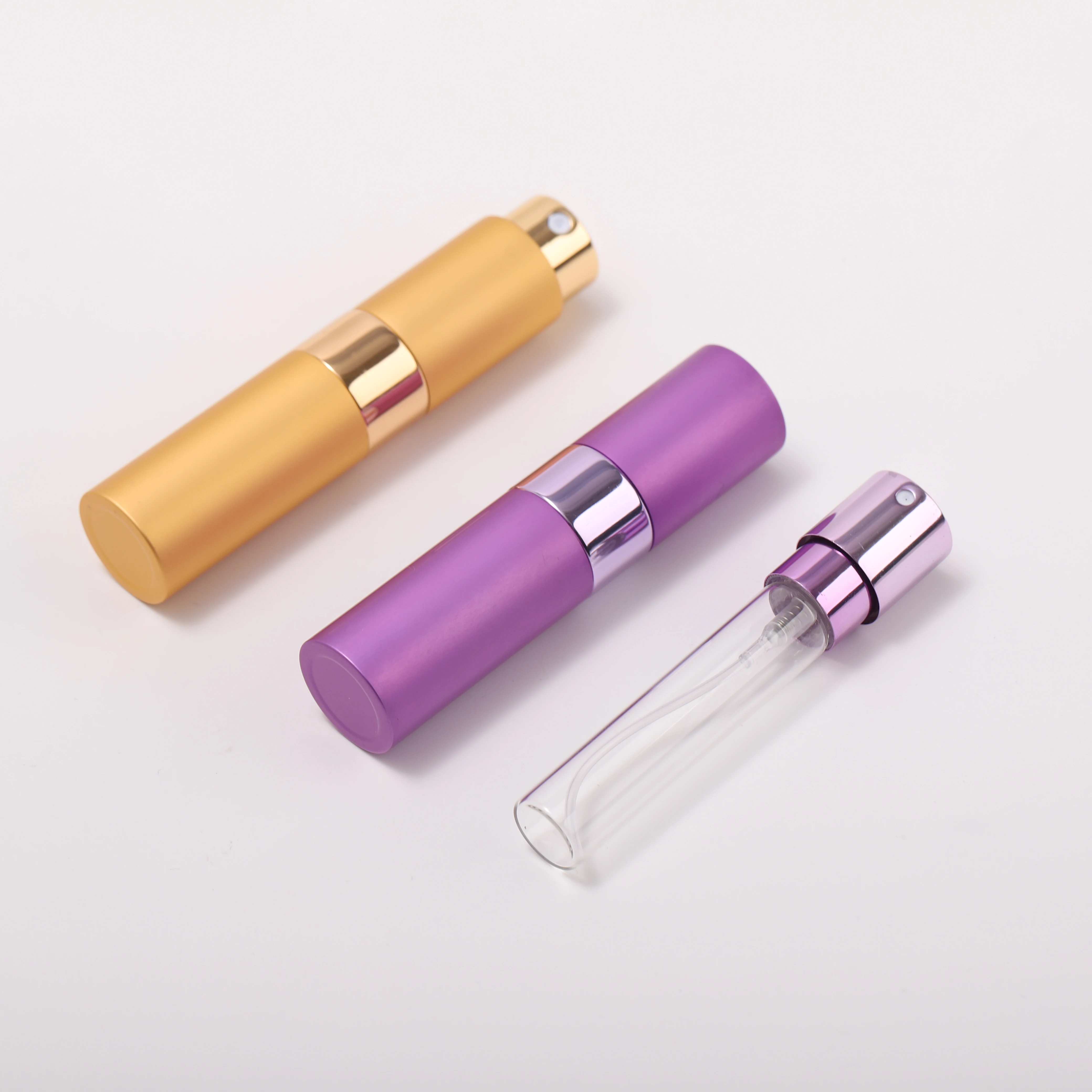 Quality Assurance 8ml Glass Cylinder Pump Sprayer Bottle Luxury Perfume Bottle Screen Printing Surface Handling Personal Care