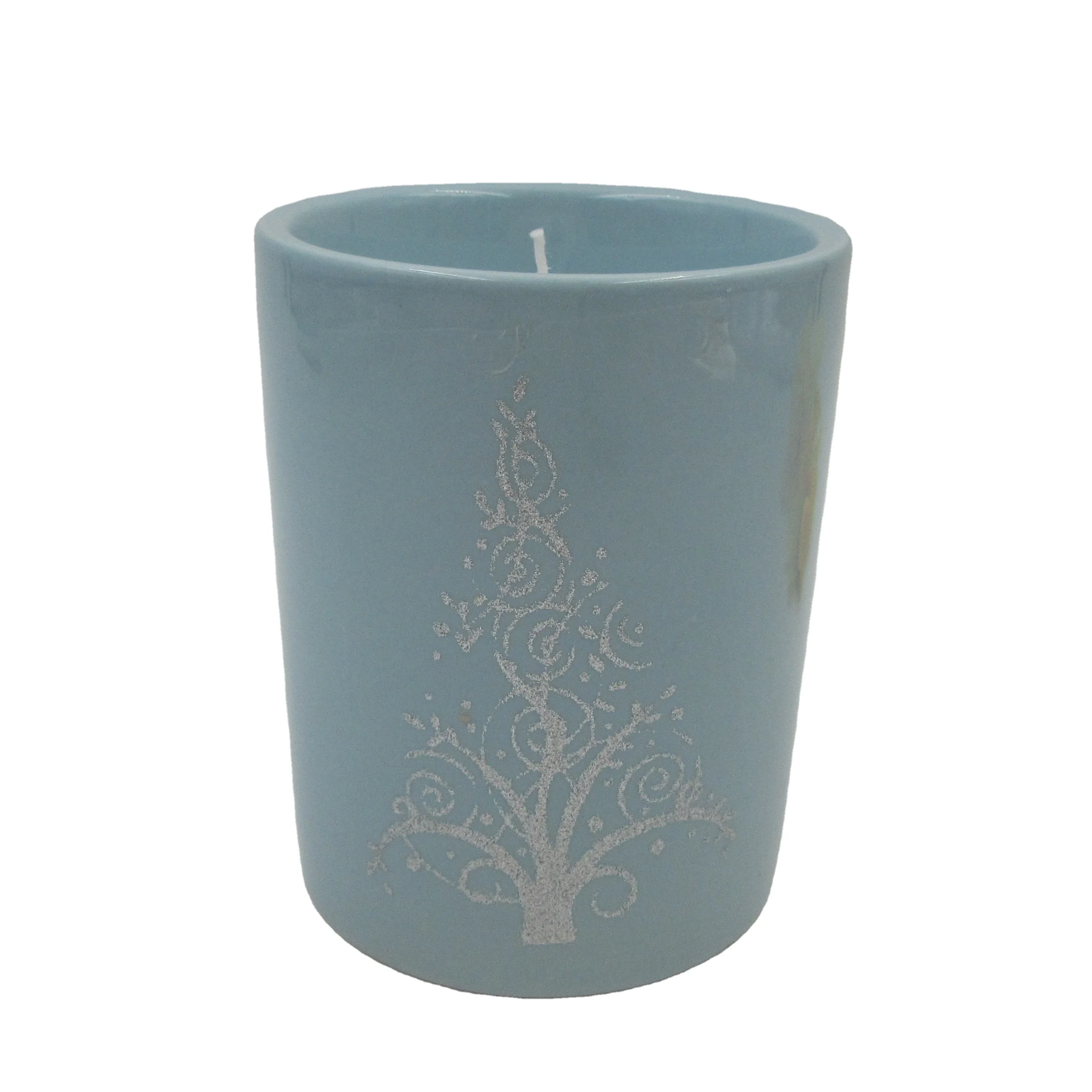 Custom logo candle holder for wedding ceramic matte candle jar for home decor