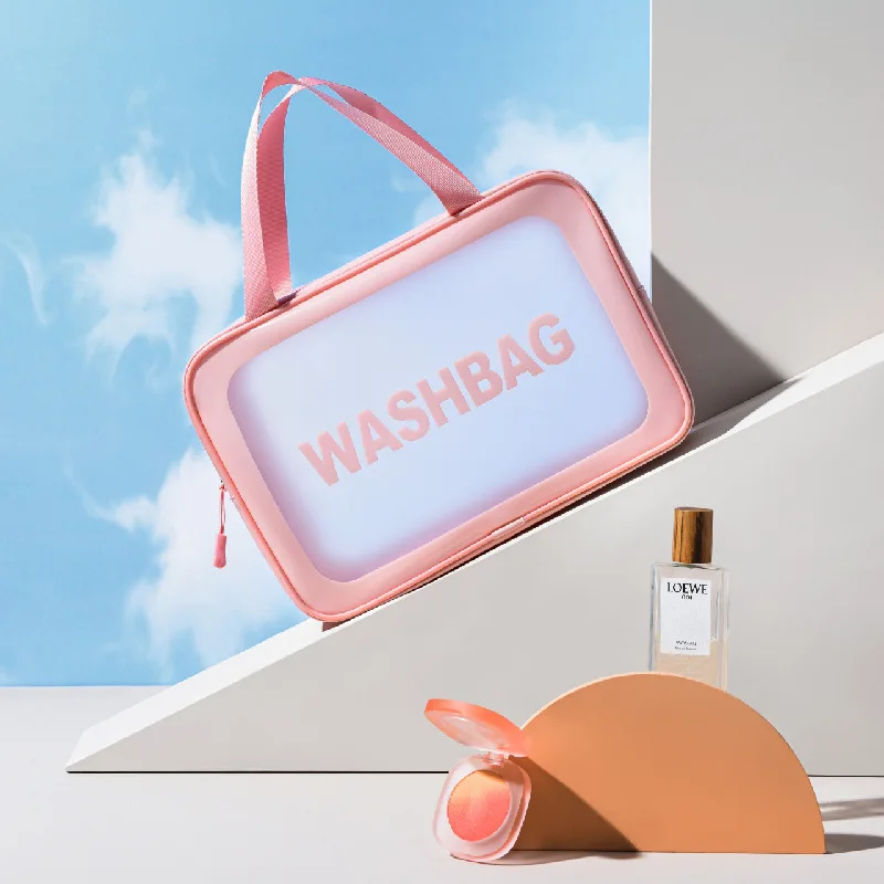 Wholesale Custom LogoTransparent Clear Makeup Bag Cosmetic PVC Pouch with Zipper Skincare Toiletry Travel Bag