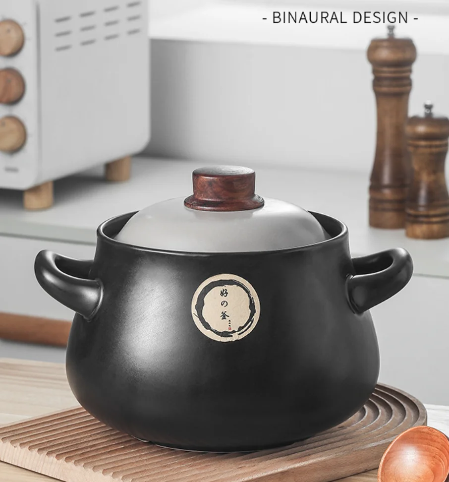 hot selling big Ceramic pot open fire casserole Japanese open fire can dry burning household soup stew pot stone  casserole
