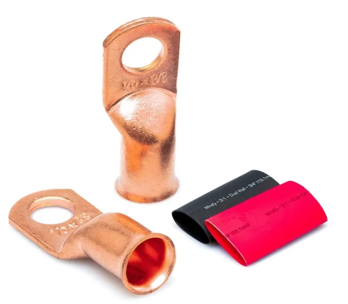 Наконечники для проводов 1/0 дюйма, медные кабельные наконечники, клеммные соединители для аккумуляторов, клеммы-обжимные кольца, аккумулятор, калибр 3/8 дюйма