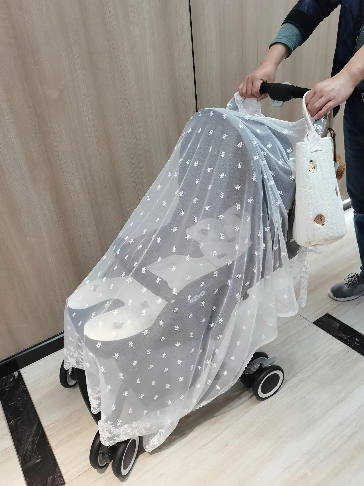 MU Infants Baby Stroller Mosquito Net Safe Mesh Buggy Crib Netting Cart Mosquito Net Pushchair Full Cover Netting