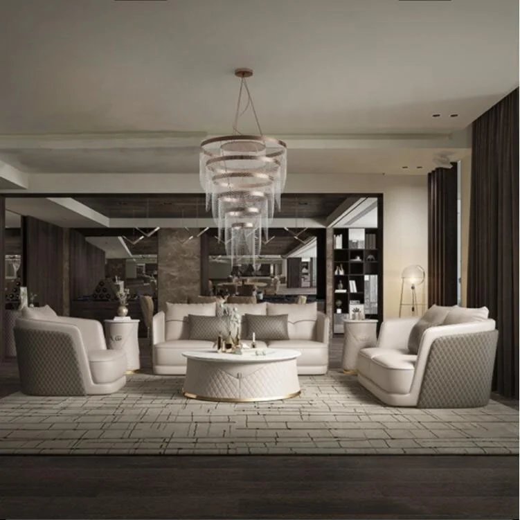 Hot Product Italy Design Furniture Living Room Modern Luxury Genuine Leather Sofa Set