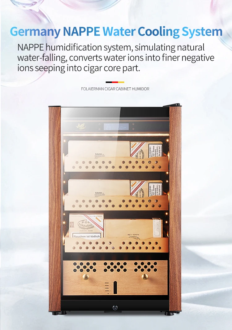 168L Cedar Wood Shelves Electric Home and Hotel Cigar Humidor Cabinet