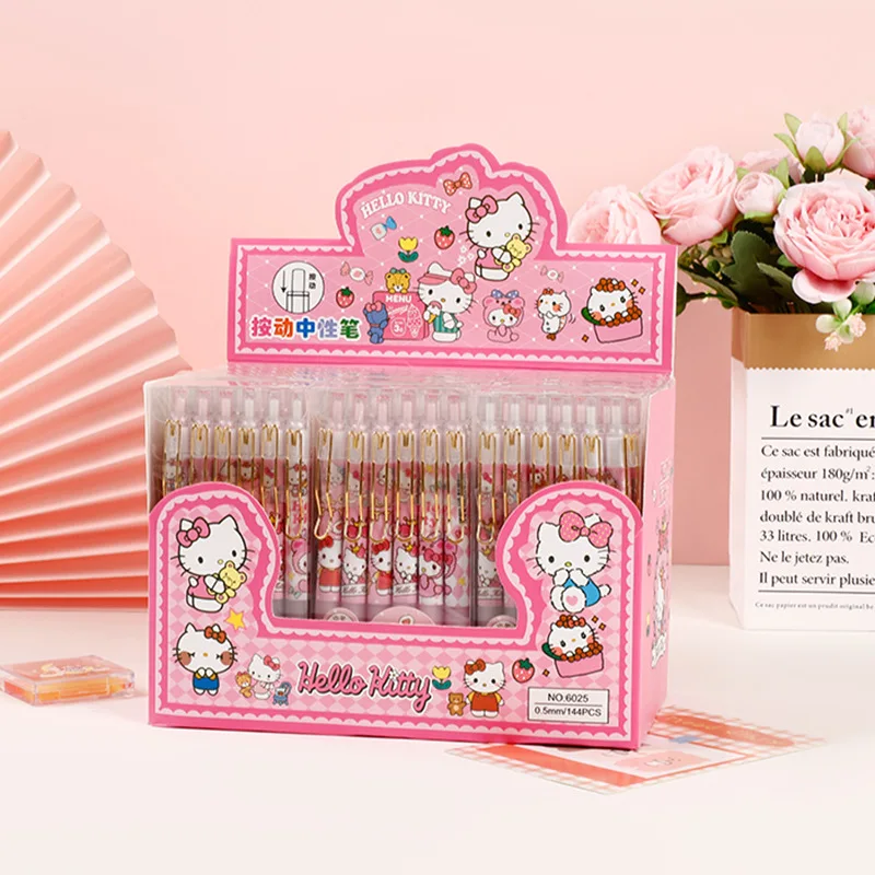 Anime Sanrioed KuromiHello Kitten 0.5mm Gel Pens Girls Stationery Pen Kawaii Student Supplies Student Stationery Gifts Wholesale