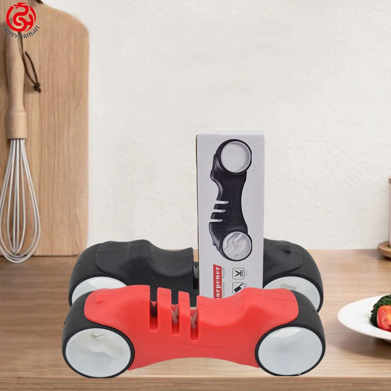 Best Seller Professional 3 Stage Manual Kitchen Scissors Knife Sharpener