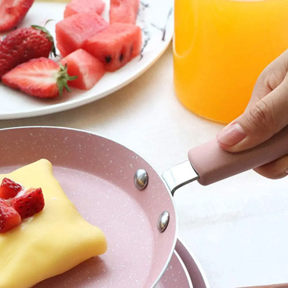 pink color Pancake pan Pressed Aluminium non stick Shallow frying pan Kitchen utensils panela rosa induction bottom crepe pan