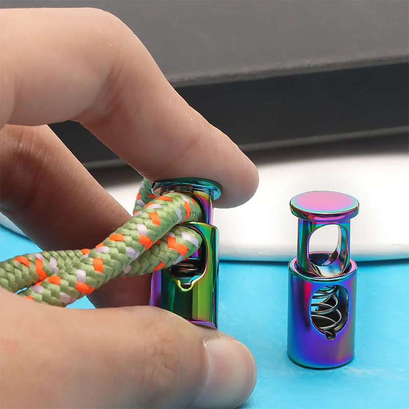 High Quality Metal Cord Spring Buckle Toggle Stopper Buckle Custom Design Metal Cord Lock For Shoelaces Drawstrings Pants