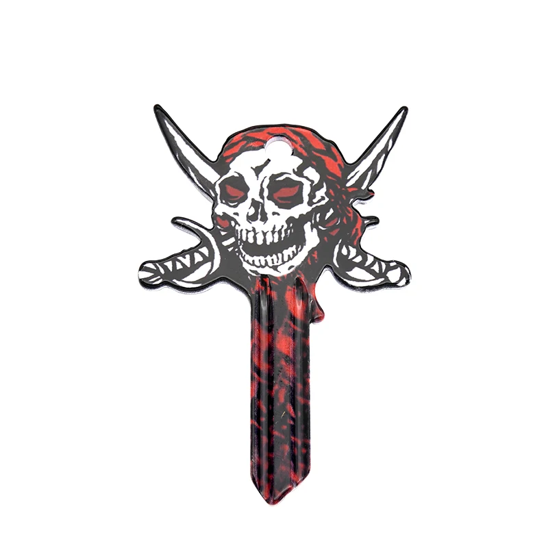 
The best-selling door key blank colorful skull pattern cartoon UL050 key blank for locksmith custom design 