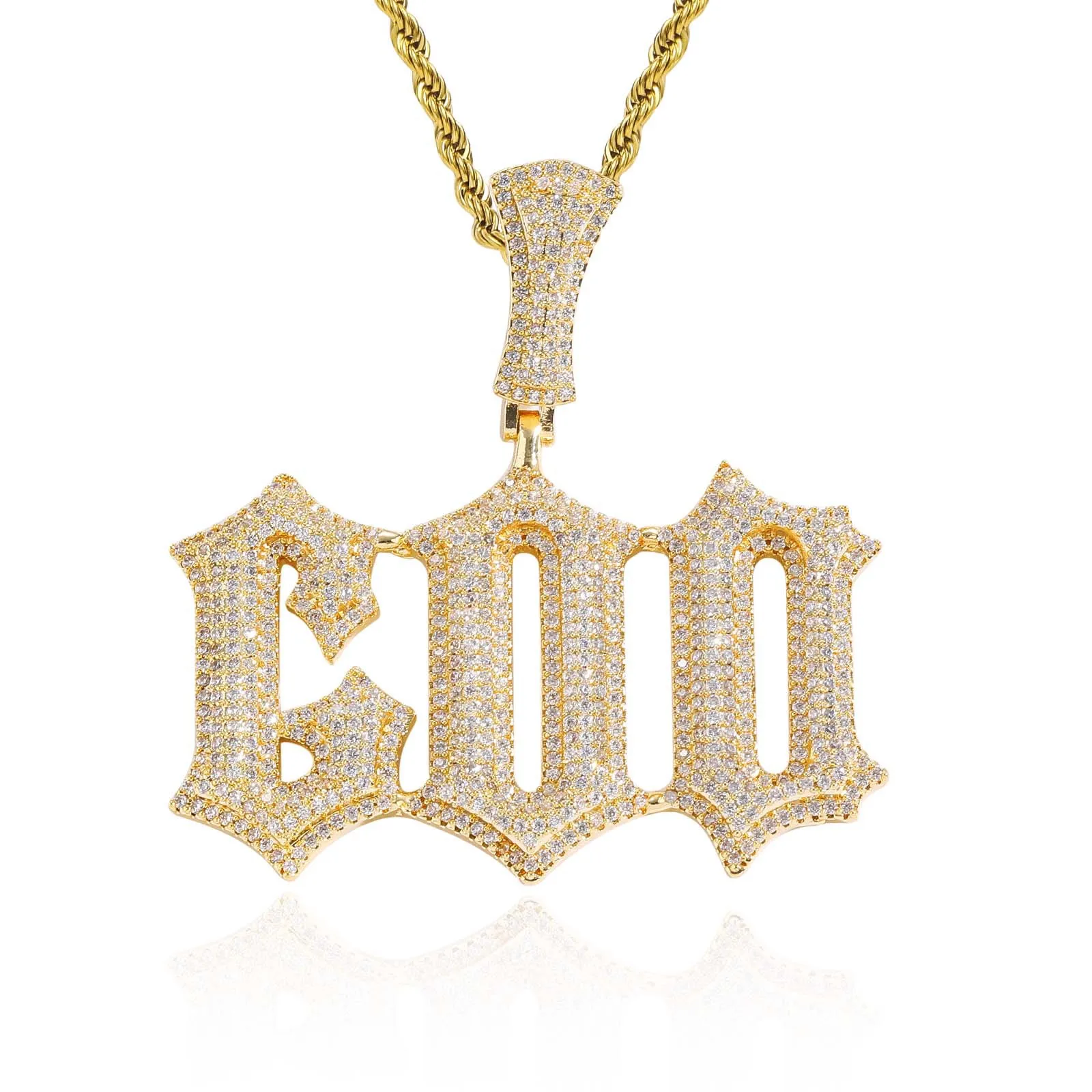 Wholesale hip-hop DIY custom burr lettering pendant necklace 925 sterling silver Moissanite Diamond with GRA certificate