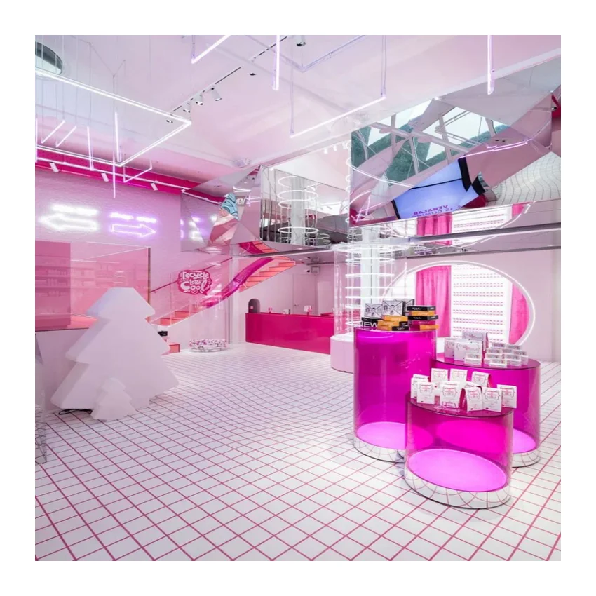 Fine Design Modern Cosmetic Shop Design Display Showcase Display Cabinet Cosmetic Boutique Design
