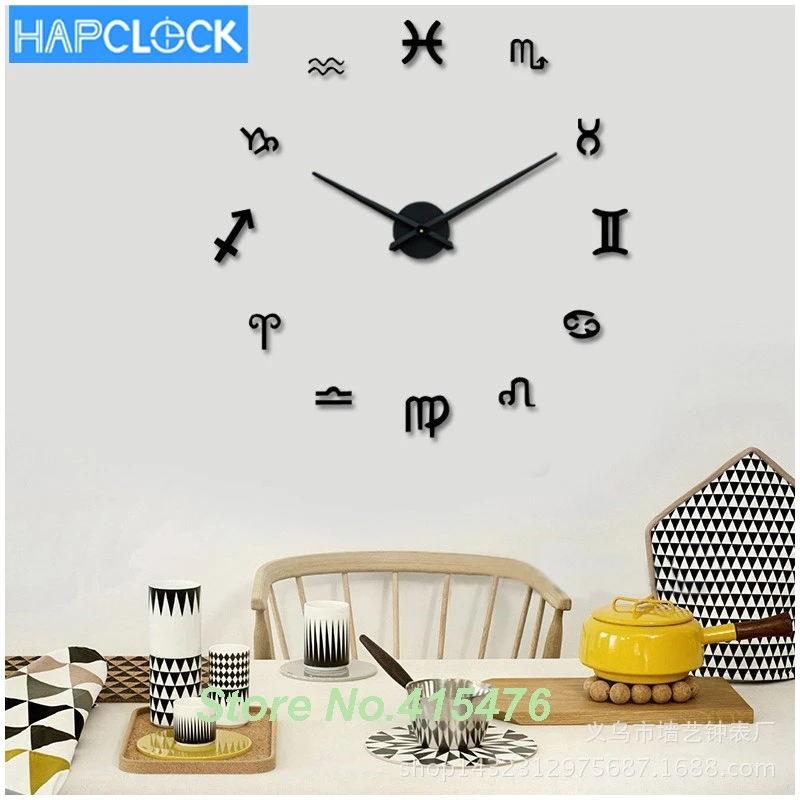Home Office Removable Decoration Modern DIY Large Wall Clock Big Watch Decal 3D Stickers Roman Numerals Mute Wall Clock