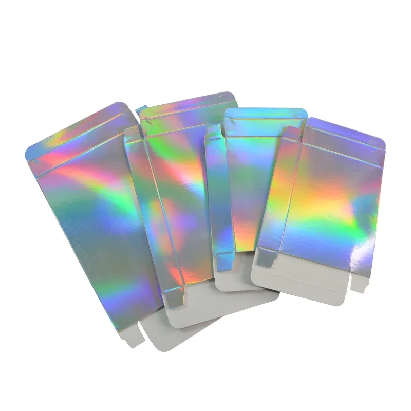 50 Pcs Holographic Gift Party Paper Box Laser Card Case Cartons Gift Boxes Cosmetics Package Candy Boxes Wedding Favour