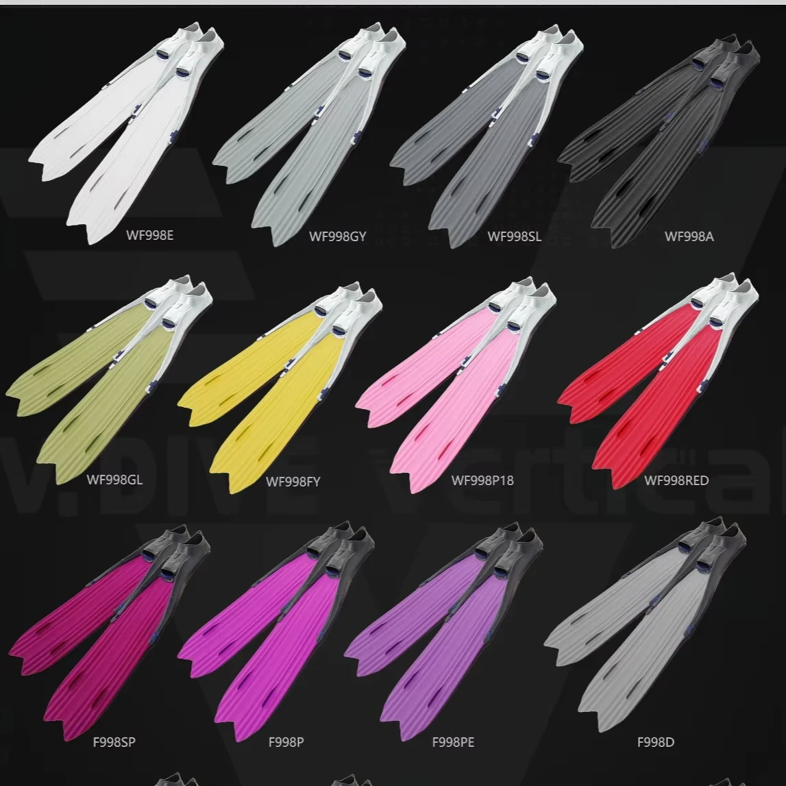 CE certification Professional free diving thermoplastic long fins for adult deep diving fishing  rubber swim fins