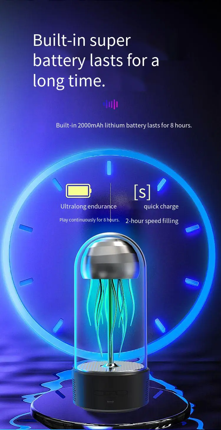 360 градусов стерео объемный Рабочий Стол красочный крутой цвет свет Медуза динамик механический механизм части PartySpeaker