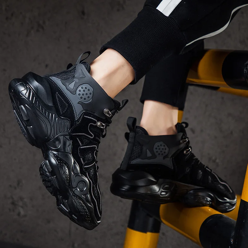 2021 New Breathable Leather Sneakers Men Running Shoes Lightweight Outdoor Walking Sport Shoes Soft Sole Men