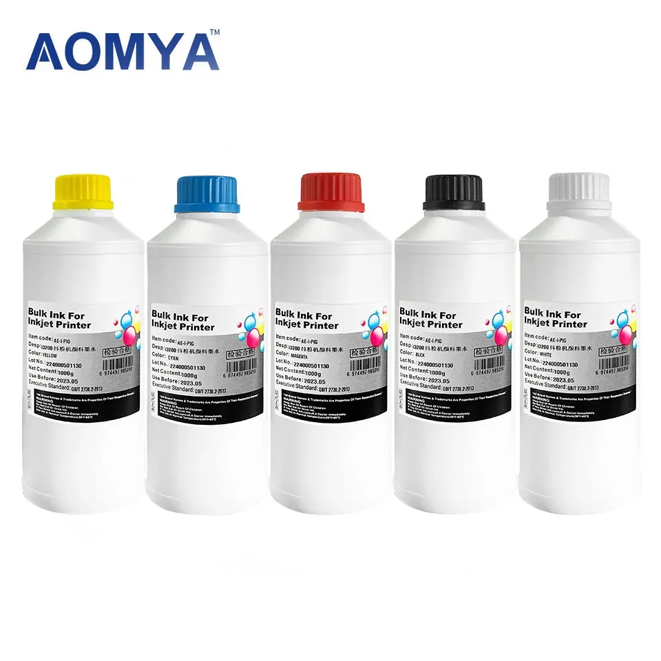 DTF ink Aomya high quality 500ml 1000ml White Pigment Ink for epson L1800 L805 L810 L1455 L1400 L1300 L1110 L130 dtf printer