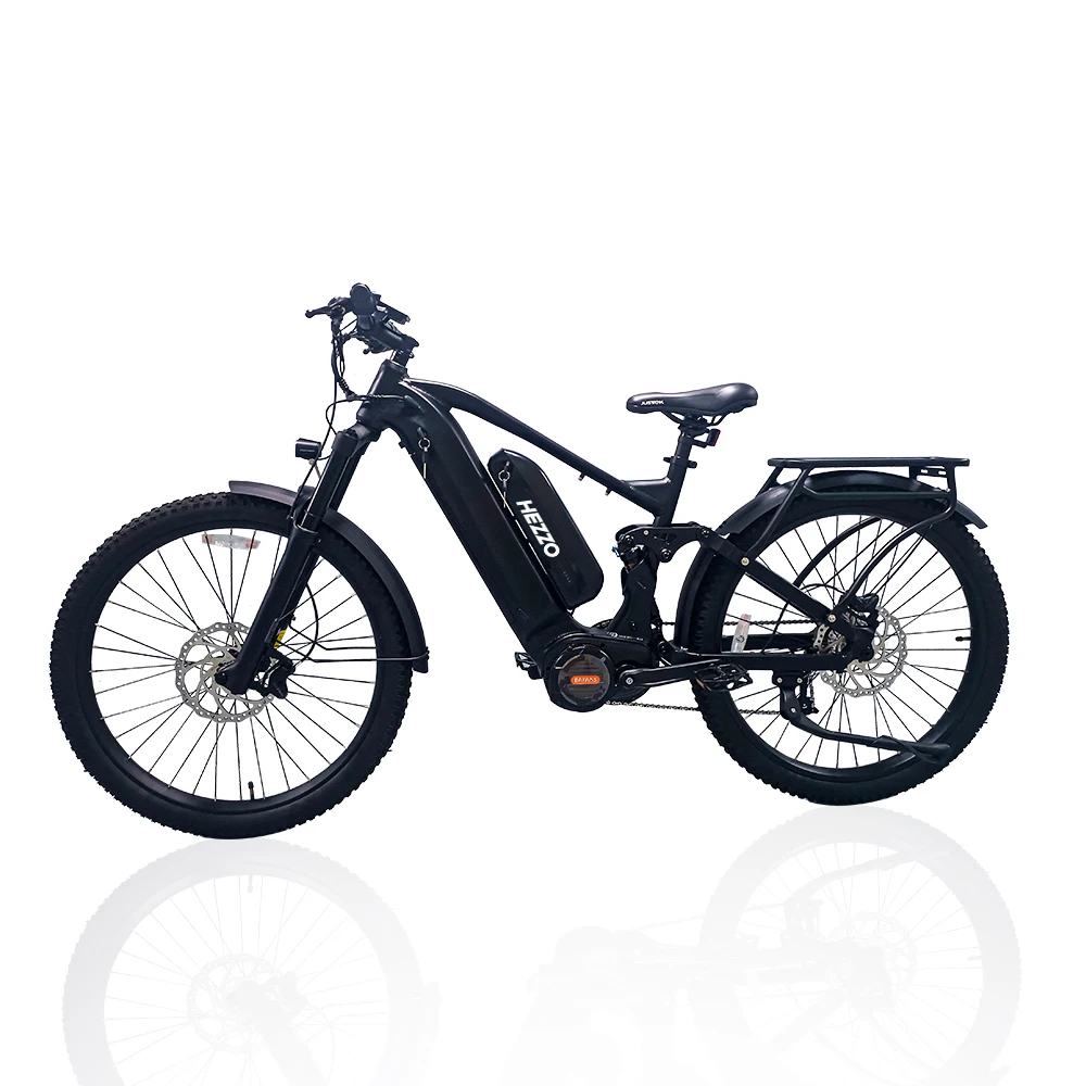 HEZZO Ebike 2025 52V 1000w MID DRIVE Emtb Electric Dirt Bike With Dual Batteries 40Ah Long Range Off-Road Fat Tire Cycle