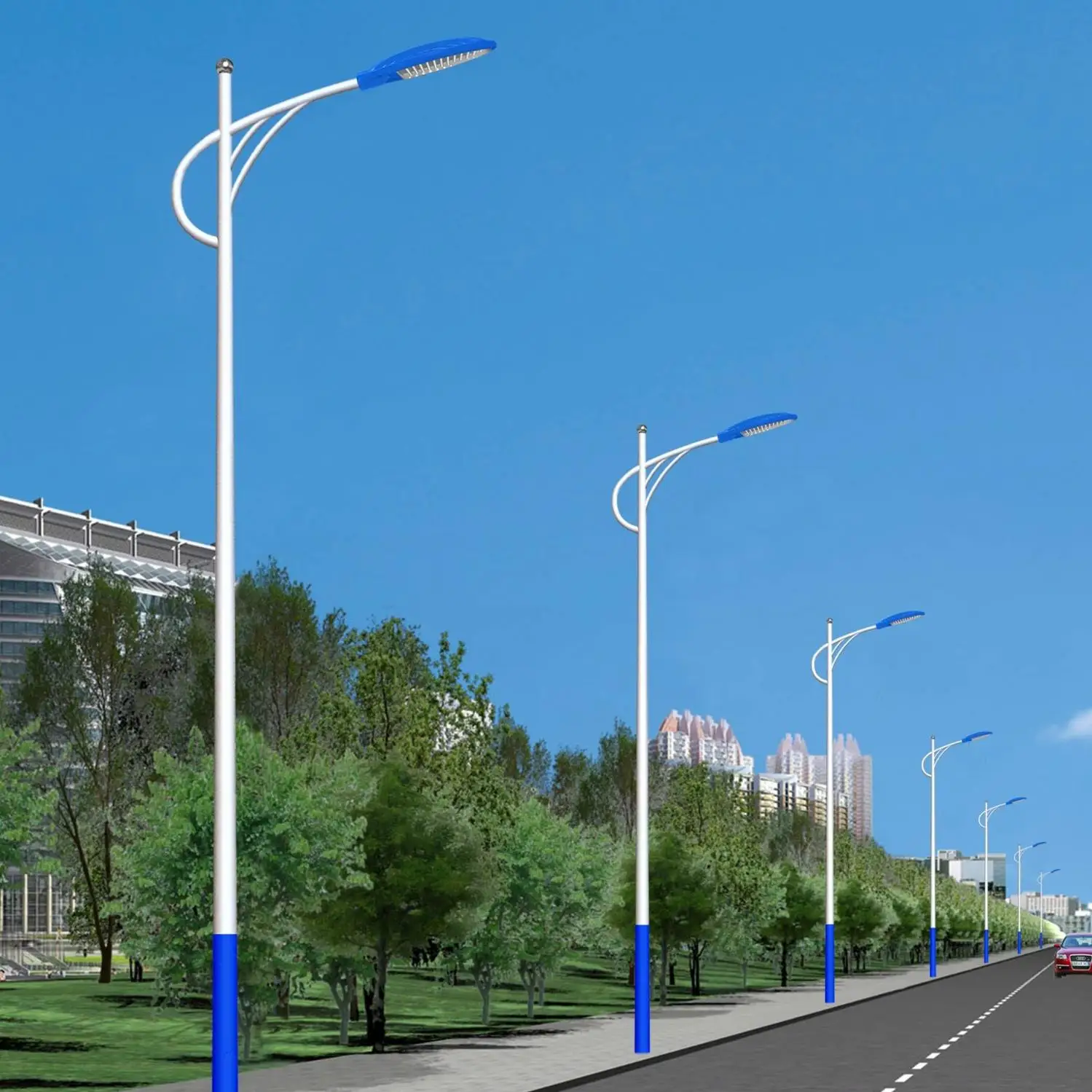 High Quality Q235 Galvanized Street Light Pole for Road Lighting