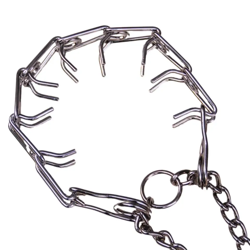 Medium large dogs anti-break metal steel prong choke pinch chain durable dog training collar
