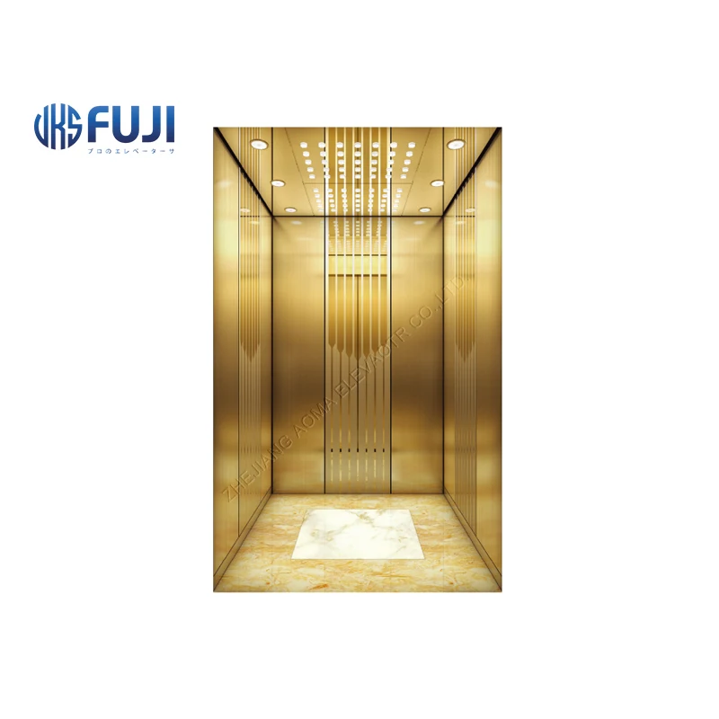 Customer Made Wooden Mirror Etched 800kg Home Elevator Made in China