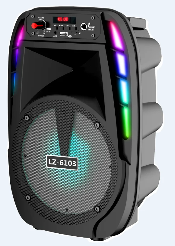 Hot Sale Large Outdoor Speakers,6 Inch Karaoke Speaker With Mic Function,Outdoor Wireless Blue Tooth Colorful Led Light Speaker