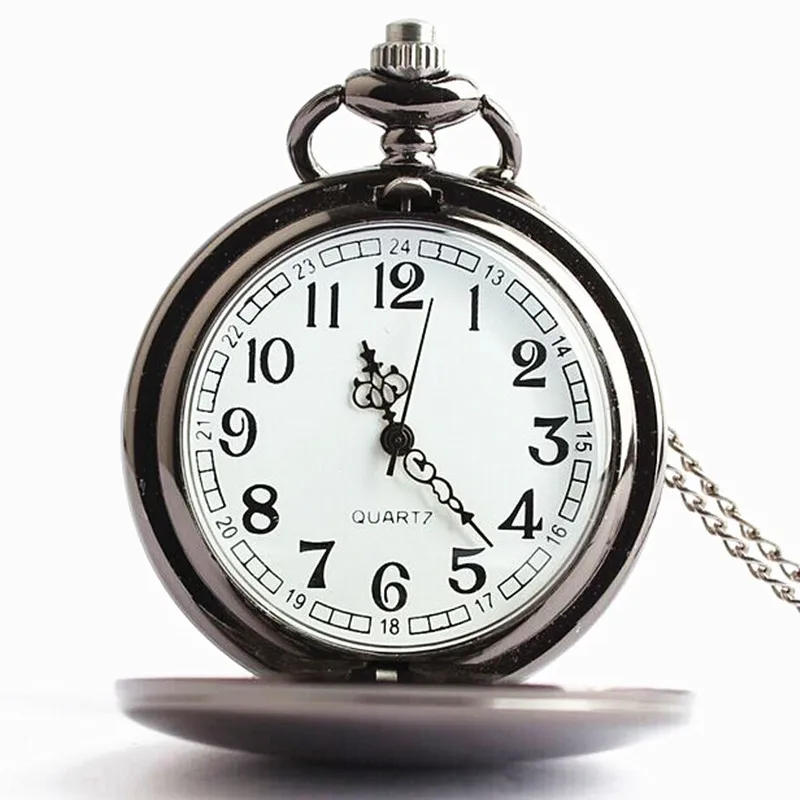 Custom Men Classic Vintage Mirror Polished Quartz Pocket Watch With Chain Reloj De