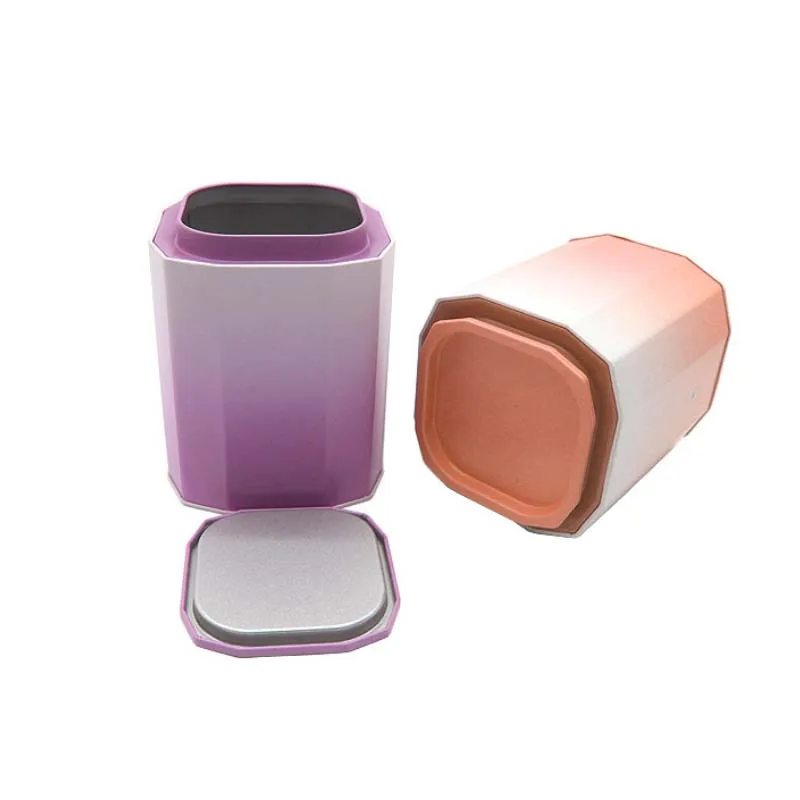 Recyclable Wholesale custom airtight tea powder packing tin cylinder coffee bean tea jar metal food safe metal tea caddy tin can