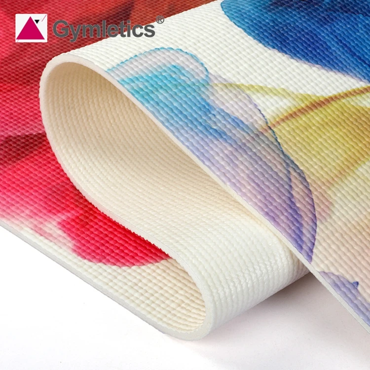 Недорогой Коврик для йоги по заводской цене от производителя цветной нескользящий коврик из ПВХ с принтом гимнастики и аэробики