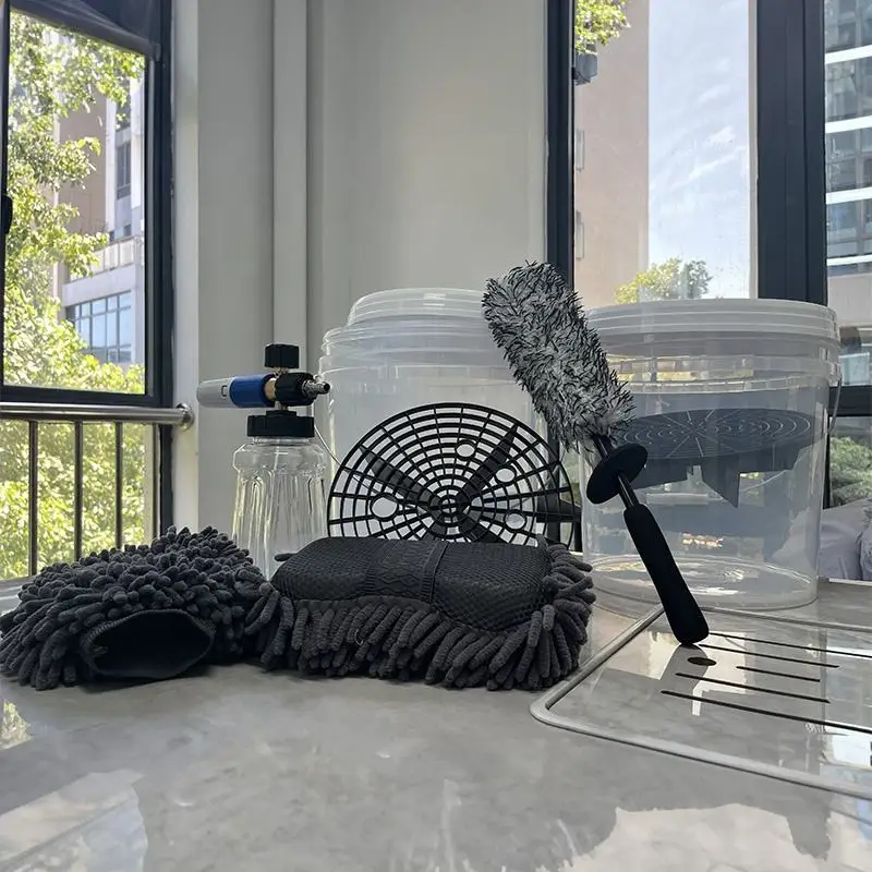 NBT 4 Gallon Plastic Storage Bucket Car Washing Tools Bucket Transparent Car Detailing Bucket For Car Cleaning