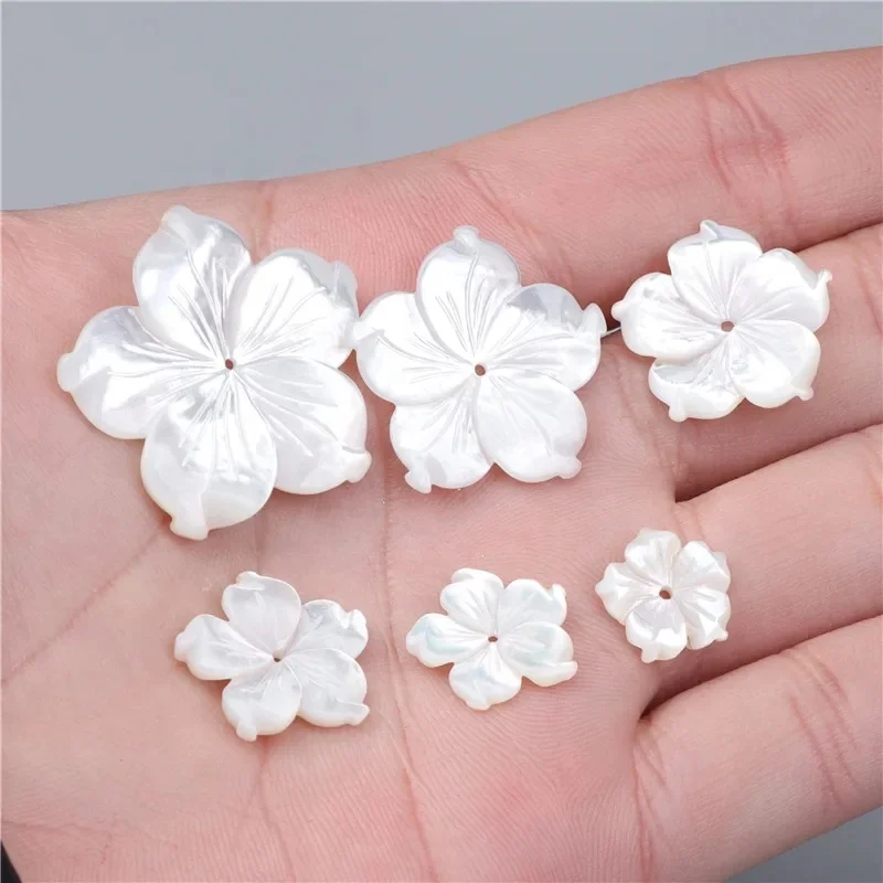 Высококачественные натуральные резные перламутровые белые цветочные бусины для «сделай сам» модные серьги ювелирные изделия