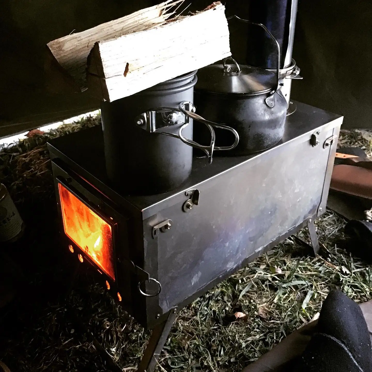 DANCHEL OUTDOOR The New Stainless steel Folding Portable Camping tent Wood Stove