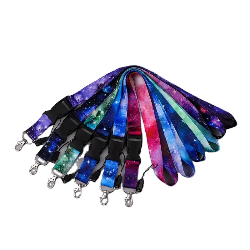 Custom Polyester Lanyard ID Card Holder Neck Strap Fabric Printed Lanyard With Quick Release Buckle