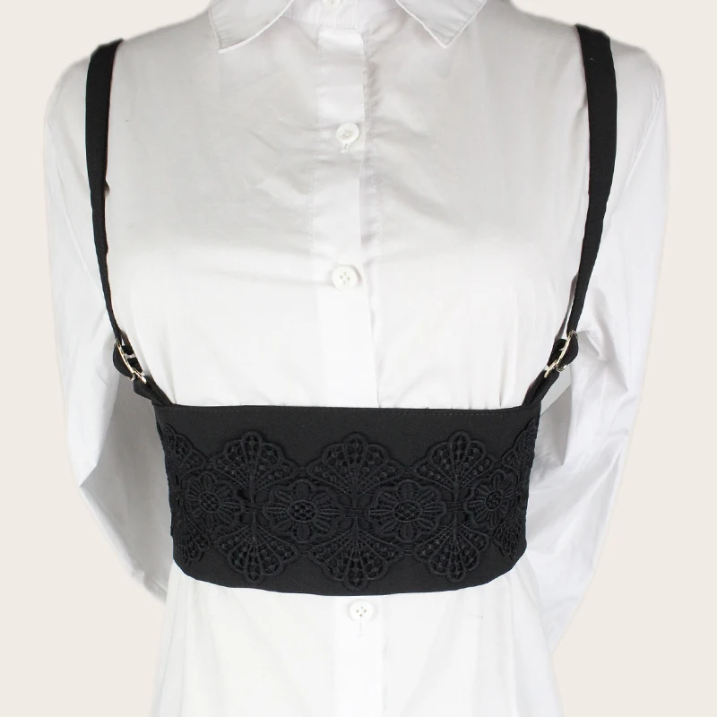 Black fashionable cloth belt for ladies with camisole waistband Suspender vest Strap waist seal Sling belt
